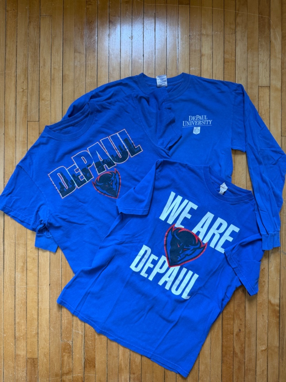 Vintage DePaul University Blue Demons Lot of 3 NCAA Athletic Unisex T-Shirt Sz.M